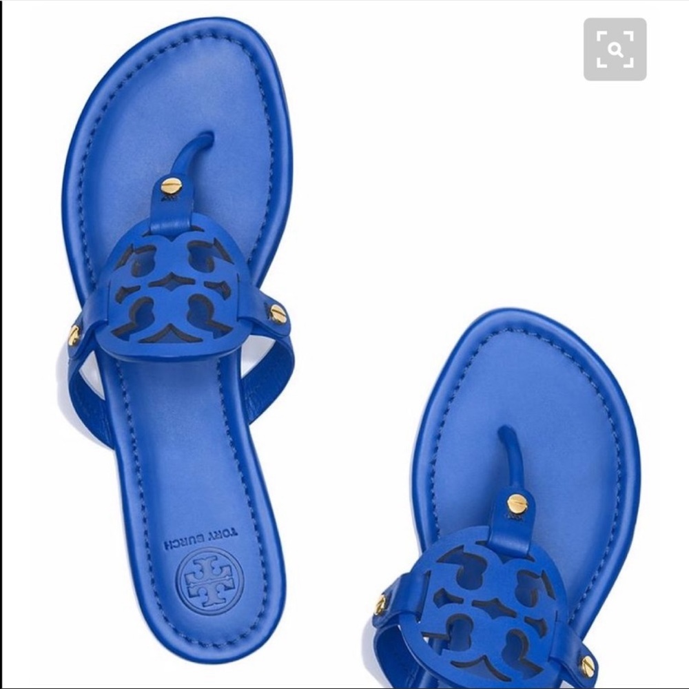 Never worn! Tory Burch royal blue Miller sandals